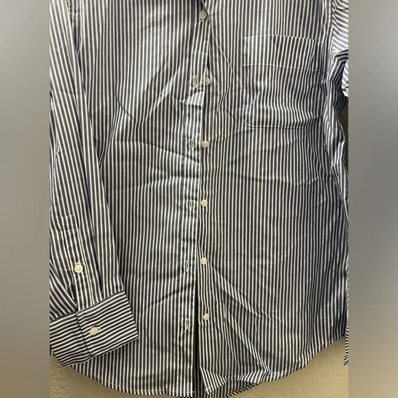 Woman Blue Striped Shirt - Picture 4 of 7